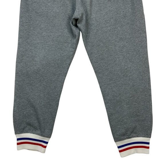 Stussy Mens Jogger Sweat Pant S Gray Logo Pull On Fit Pockets Striped Cuffs - Picture 11 of 13